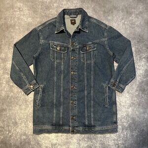 Lee Men's Classic Denim Jean Jacket Dark Wash Medium Long